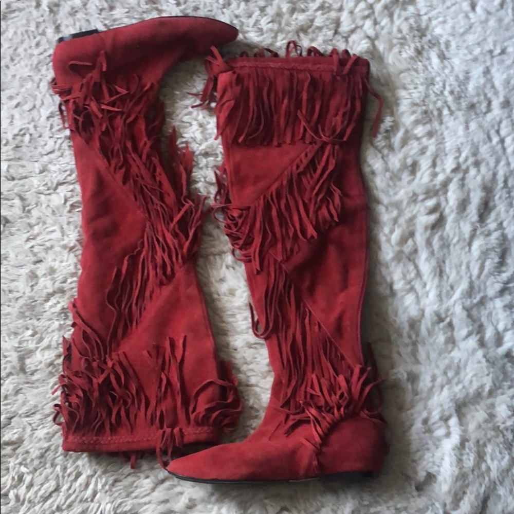 Over the knee fringe suede Sam Edelman boot